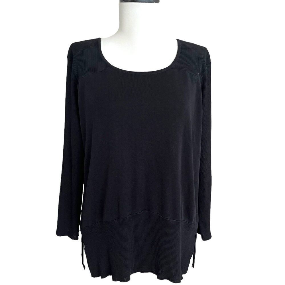 Exclusively Misook Knit Basic Top Size M Black - image 4